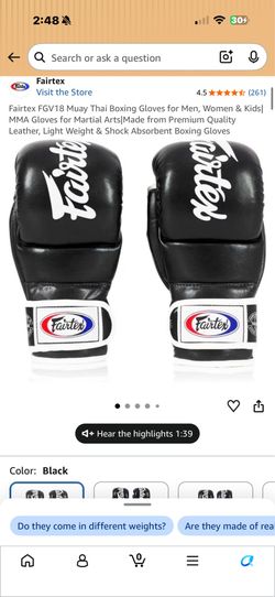 Fairtex Muay Thai gloves
