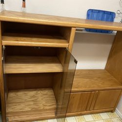 Solid Oak Entertainment Center Free OBO