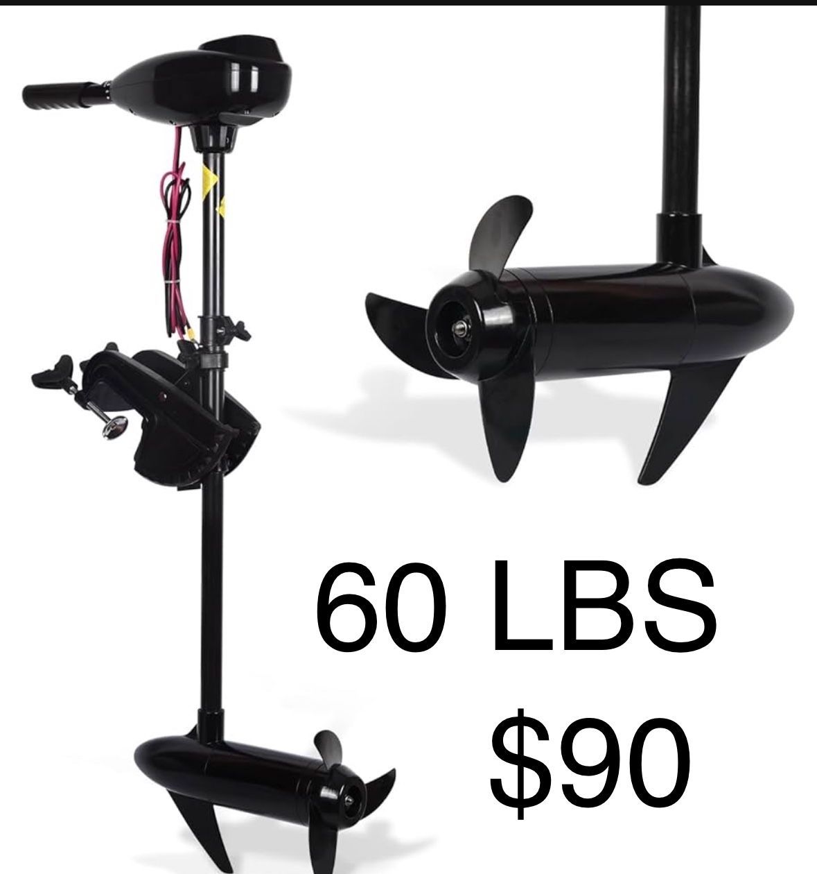 Cloud Mountain Trolling Motor 60 LBS Electric Outboard Brushed for Fishing Fresh & Salt Water