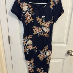 Maternity Floral Fitted Dress 
