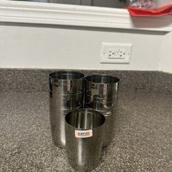 7 Pieces Stainless Steel Glass, Never used 