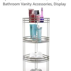  4-Tier Steel Corner Shower Organizer Stand, Nickel
Spa Tower, Rust-Resistant, Decor, Bathroom Vanity Accessories, 