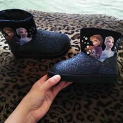 Girl Frozen Boots 10-11.5c New Condition