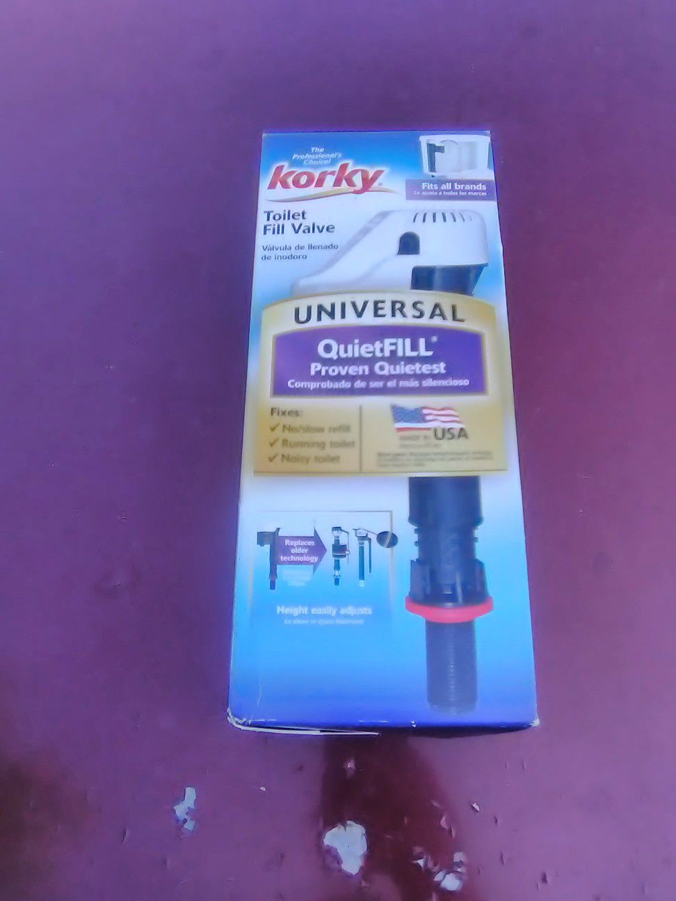 Korky Universal Quiet Fit Toilet Fill Valve, New
