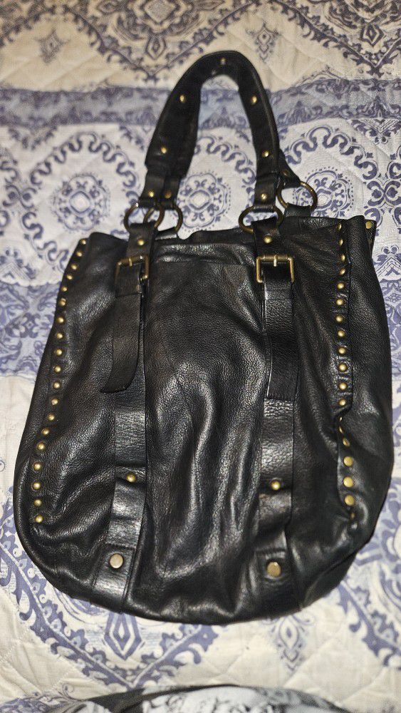 Kenneth Cole Genuine Black Leather Shoulder Bag