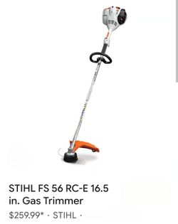 STIHL FS 56 RC-E is a gas-powered, straight-shaft grass trimmer