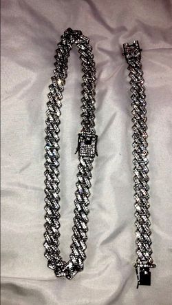 Real diamond tennis chain and bracelet - Kevin Young Jin Lim aka (God)