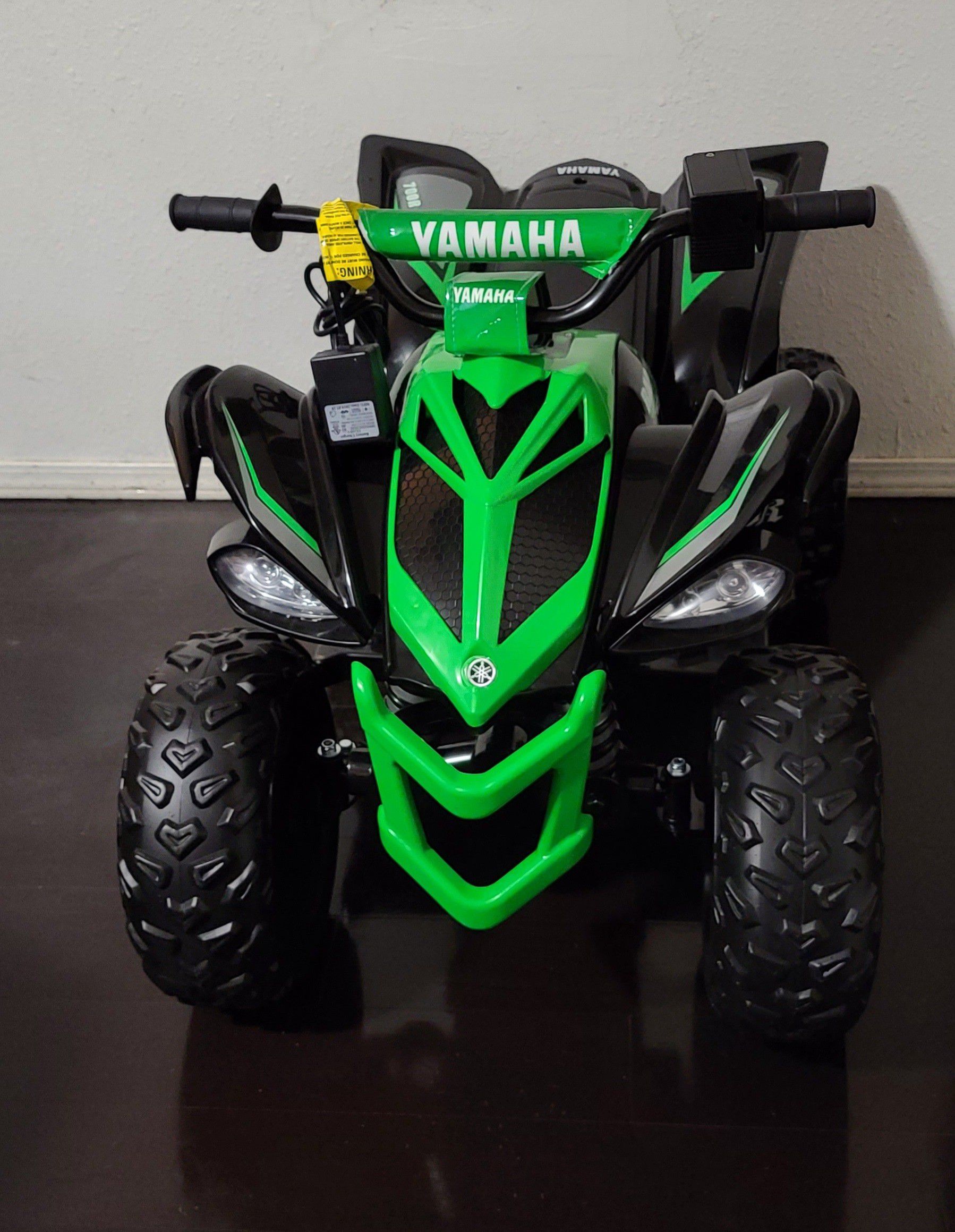 12 Volt Yamaha Raptor Battery Powered Ride-on Black/Green - NEW Custom Graphic Design!