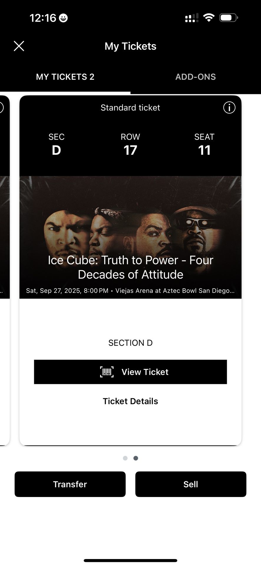 Ice Cube Truth to Power Concert Ticket San Diego, CA