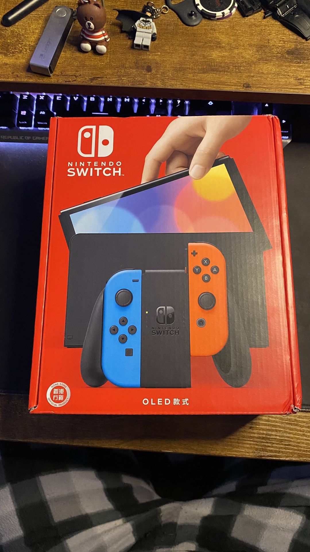 Nintendo Switch OLED HK Version Handheld Console - 64GB - Black/Neon Red/Neon
