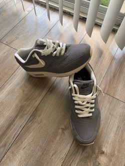 Custom ( NIKE ID) Nike Air Max 1 Sneakers Grey / Gray / White ( Men size 10.5 )