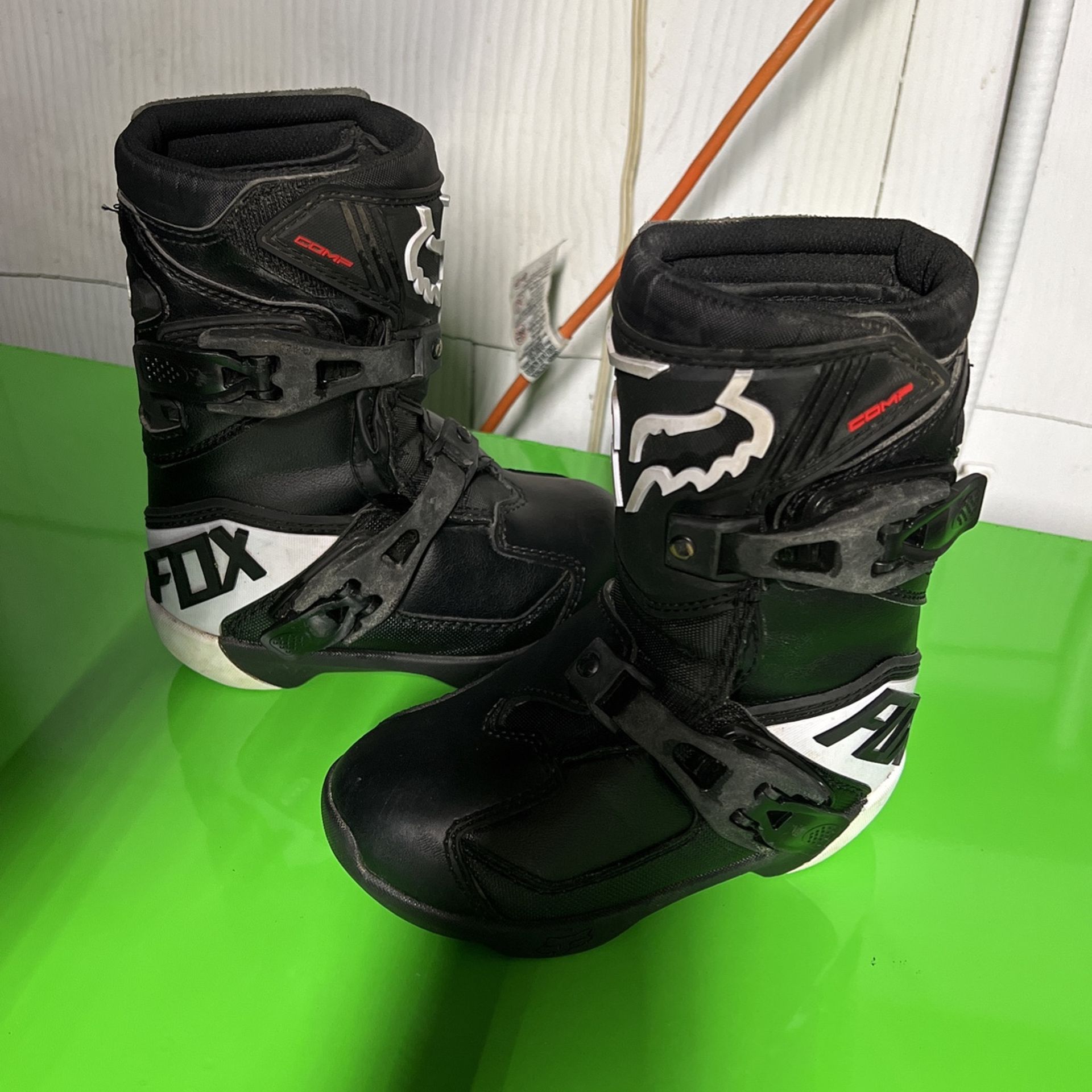Fox Dirtbike Boot Youth Size 12 Black And White