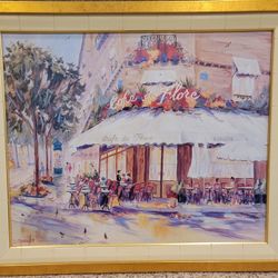 Cafe De Flore by D. Spangler, Framed Print