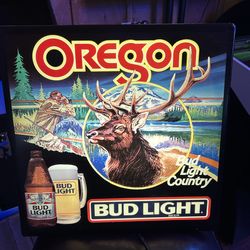 Bud Light Oregon light beer sign
