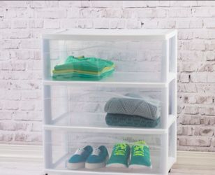 3 drawer dresser, plastic