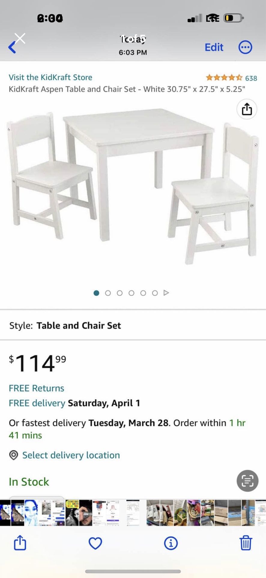 KidKraft Aspen Table and Chair Set - White