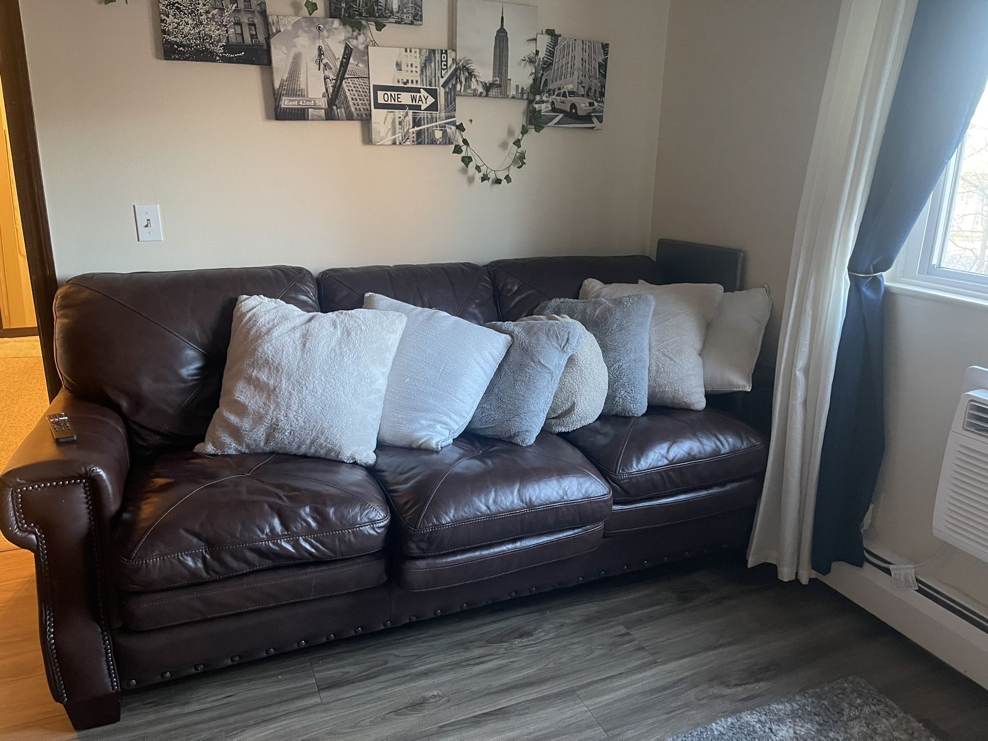 Set Of Two Genuine Leather Couches