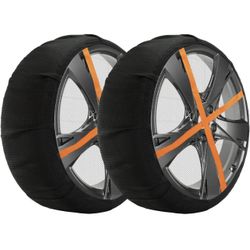 Snow Socks for Tires , Auto Sock Snow Chain for Car SUV Pickup Easy to Use Tire Chains Alternative Snowy Road Car Textile Winter Emergency Kit(2 PACKS