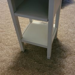 White Accent Table with USB