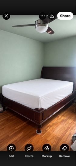 Cherry/Mahogany bed frame with side table