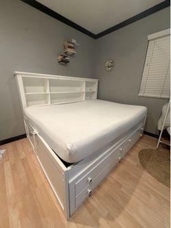 White Full Captain’s Bed frame