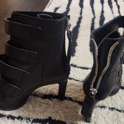 Black Dkny Open Toe Booties
