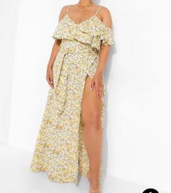 Floral Cold Shoulder Maxi Dress - SZ 24