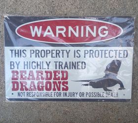 Reptile Warning Sign Metal 11 3/4" W X 8" T