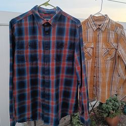 Prana plaid button up Men Small
