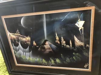 Custom Framed Art spray painting Las Vegas Luxor bellagio