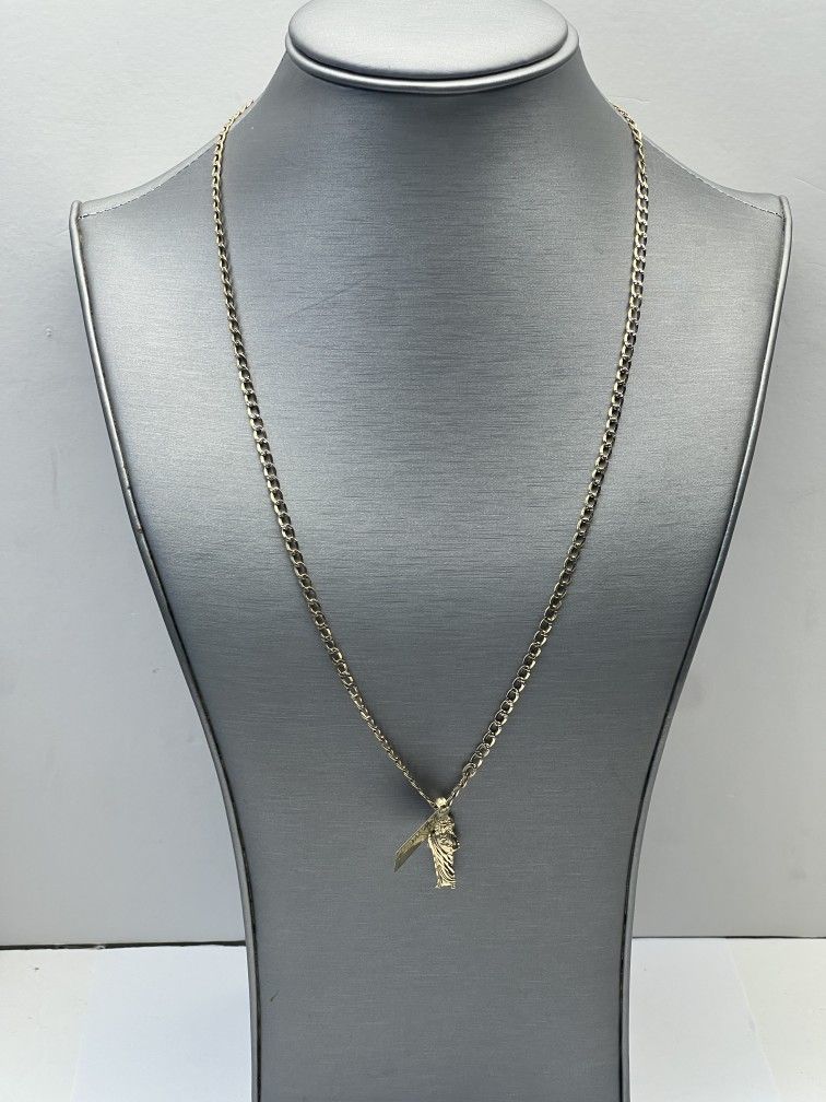 Gold Chain With Charm 10k 22 Inches