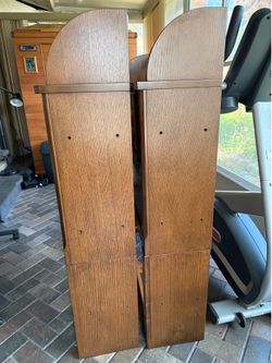 Matching Set of 2 Twin Bookcase Headboards with Sliding Storage Doors