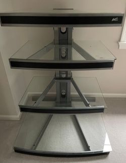 Bell'O Italian Made to Glass & Metal Free Standing Shelving Unit / TV Stand