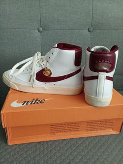 Nike Blazer Mid White Burgundy High-Top Sneakers