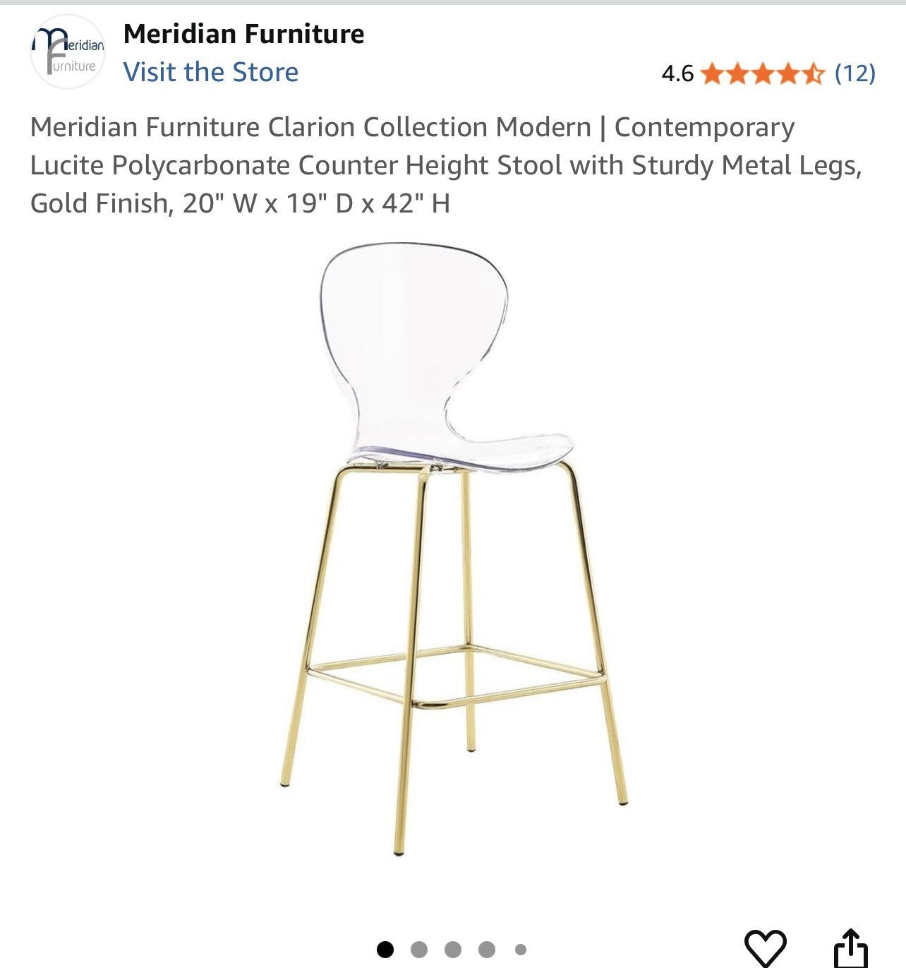 Clear Acrylic Barstools x 2