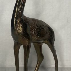 Vintage  Brass Deer Buck Stag Reindeer Statue Figure 6" Tall Figurine Decor 