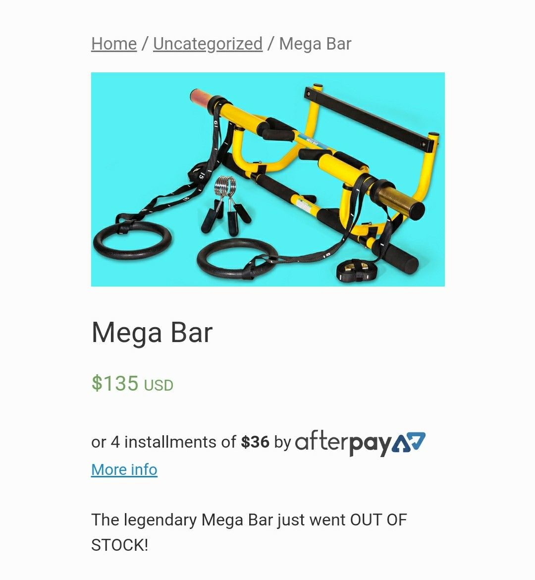 Mega Bar- weight training product