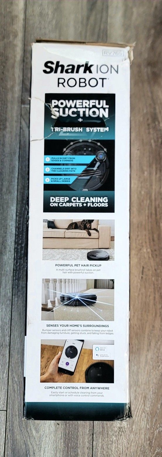 SHARK RV765 ION Robotic Vacuum, Wi Fi Connected, 120min Runtime, Compatible with Alexa, Multi Surface Cleaning, (BRAND NEW FACTORY SEALED)