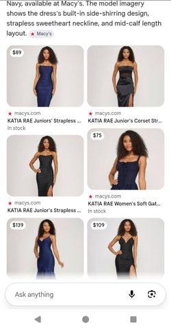 Macy’s Katia Rae Navy Blue Ruched Dress - Size L (Fits Medium)