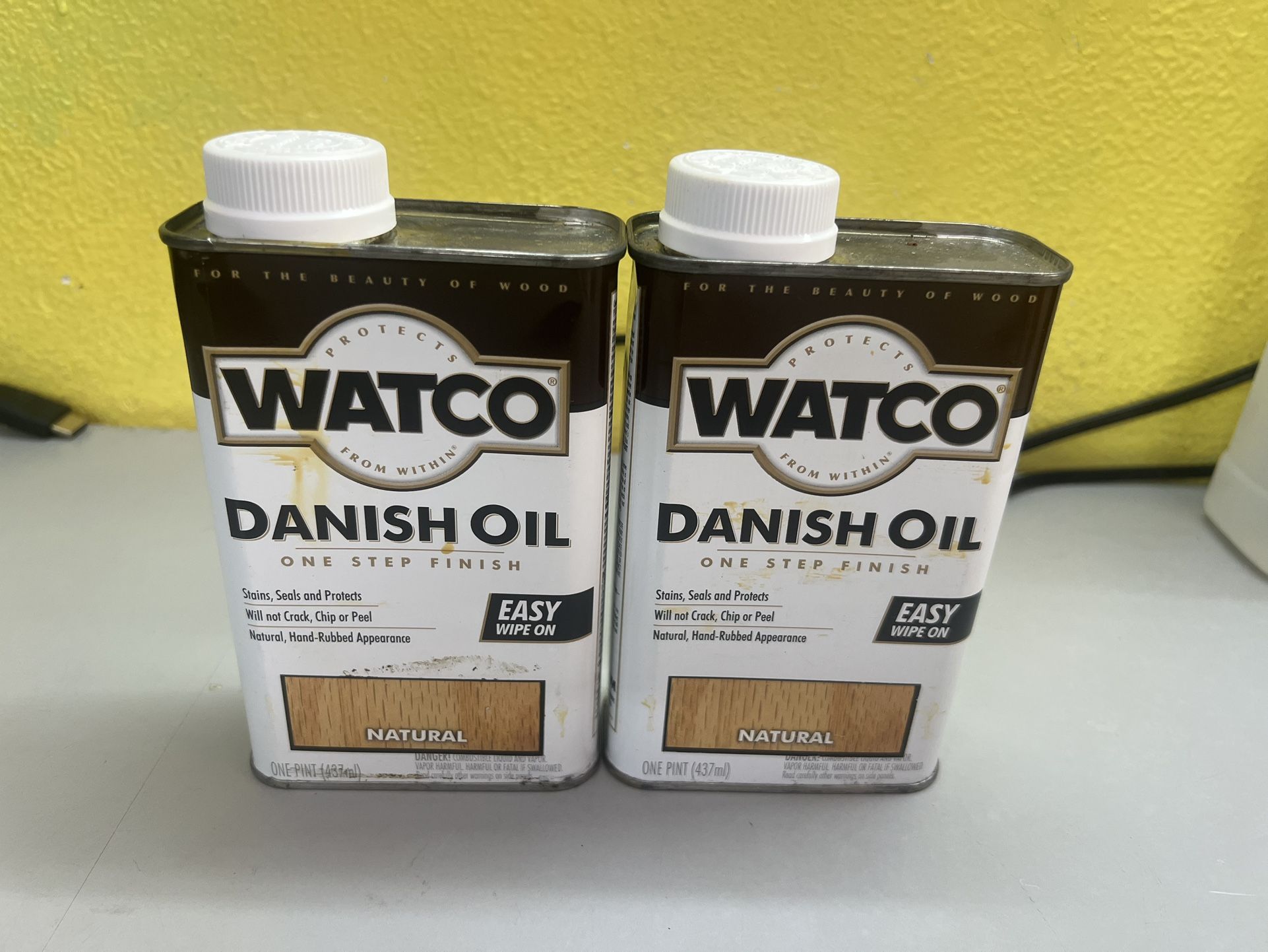 Watco Danish Oil Natural Easy Wipe On, 2 Cans, 1 Pint Each