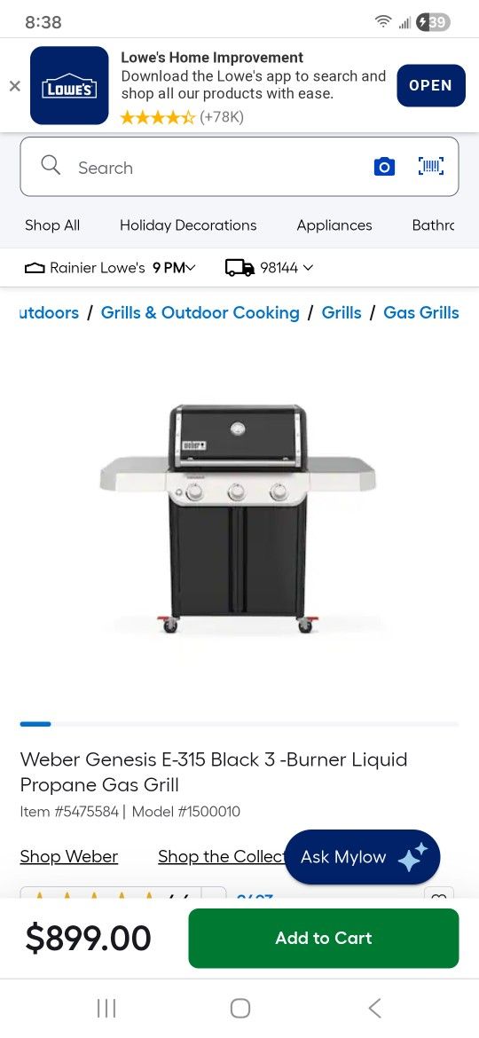 Weber Propane Grill