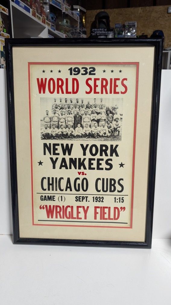1932 World Series New York Yankees Chicago Cubs Framed Baseball Poster Decor
