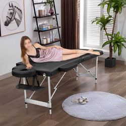 Portable Massage Table Bed 3 Fold with Aluminum Legs Carrying Bag for Spa Salon Lash Tattoo