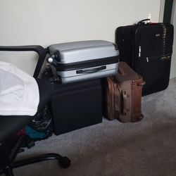Gray Suitcase On Wheels 