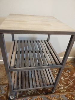 Acacia Wood Cart for Kitchen, Bar, Side Table