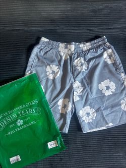 Denim tear swim shorts