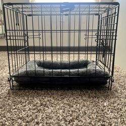 Single door folding metal dog crate