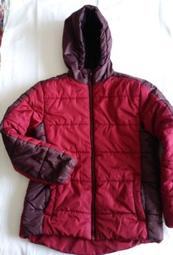 REDUCED! LIKE NEW BOYS DK RED/BRNSZ 10/12 COLD CONTROL PUFFER JACKET