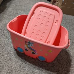 Plastic Rolling Toy Bin - READ FULL AD 