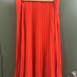 Size 14 Pleated Banana Republic Skirt, Orange/Red